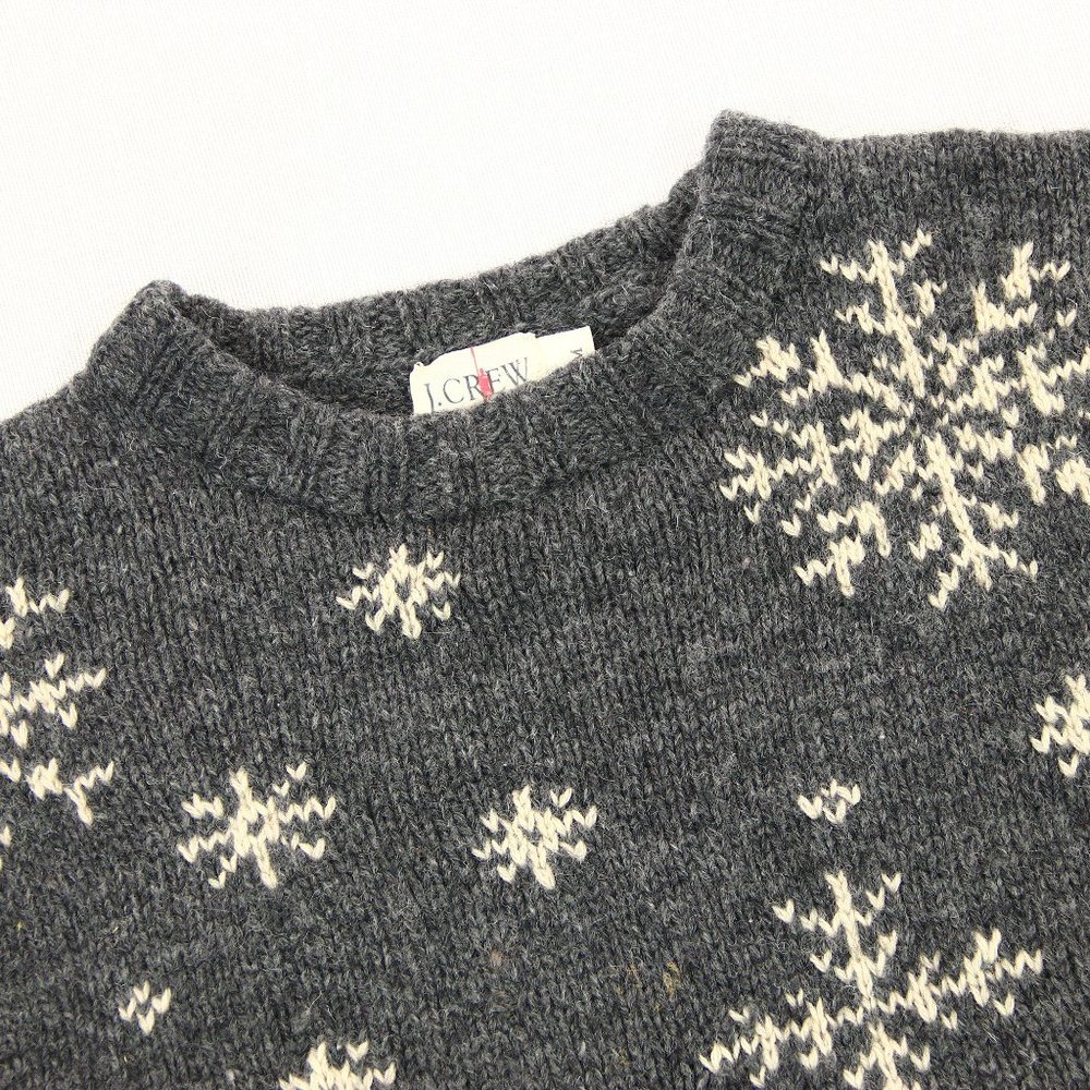 Vtg J Crew Oarsman 100% Wool Chunky Knit Sweater - Picture 3 of 6